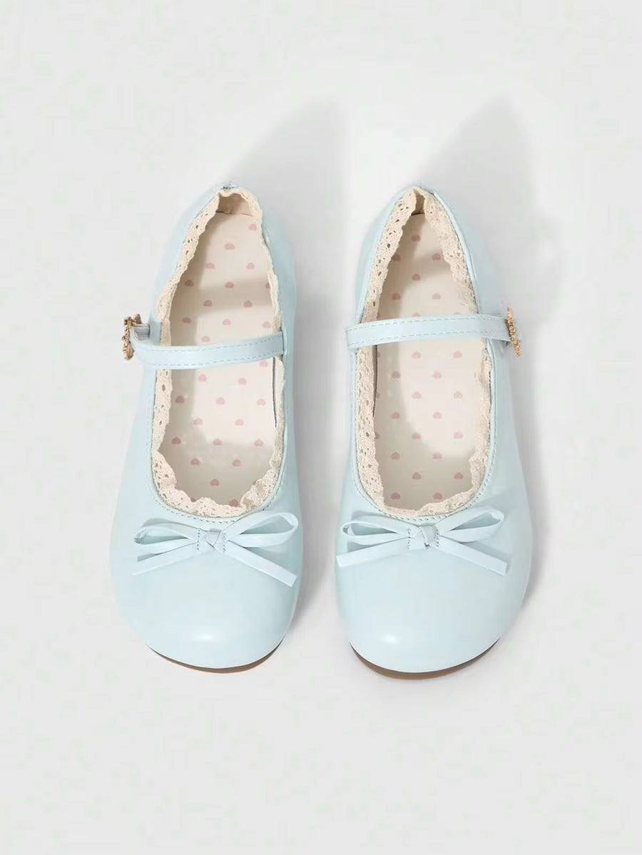 ROMWE Kawaii Women's Fashionable Sweet Lace Trim Bow Decor Flats Valentine's Day Y2K 2000s Style