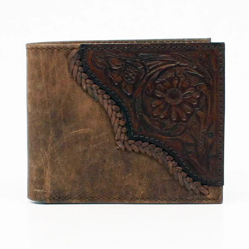 Nocona Men's Bifold Flower Tooled Edge Wallet