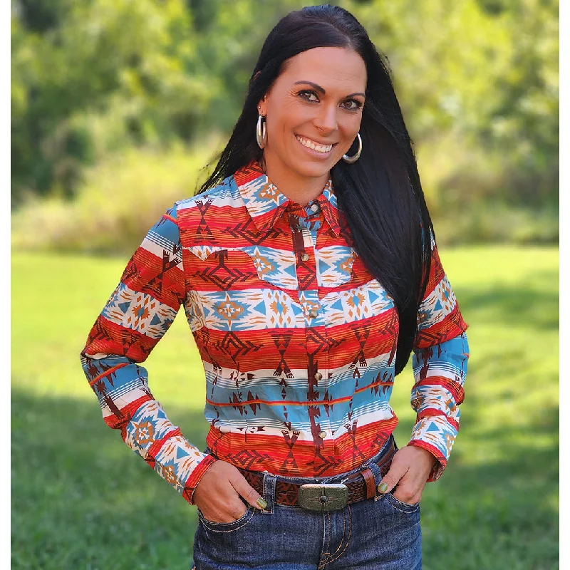 Wrangler Women's Red & Blue Southwest Shirt