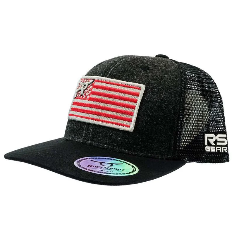 Rope Smart Black & Red Flag Cap