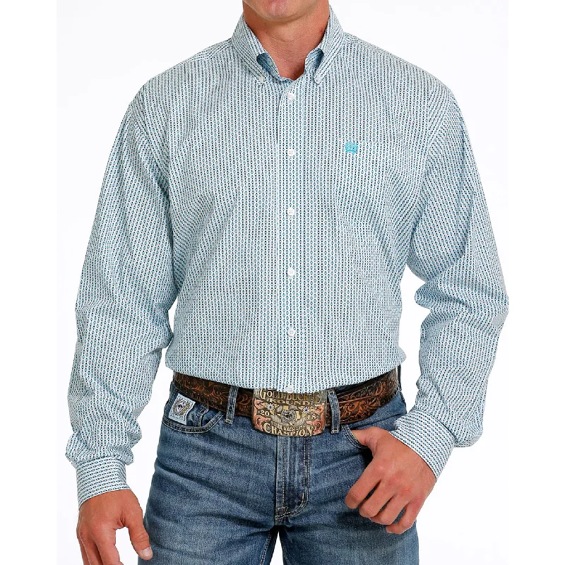 Cinch Men's Geo Blue & White Print Shirt