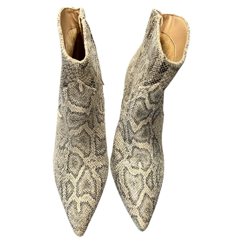 Boots Ankle Heels By Express In Snakeskin Print, Size: 9