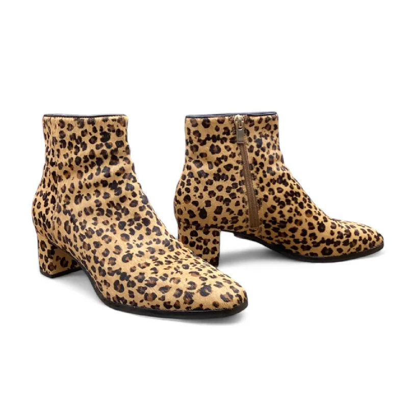 Boots Ankle Heels By Via Spiga In Animal Print, Size: 6.5