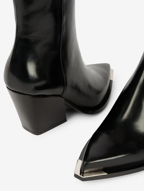 Boots en cuir noir