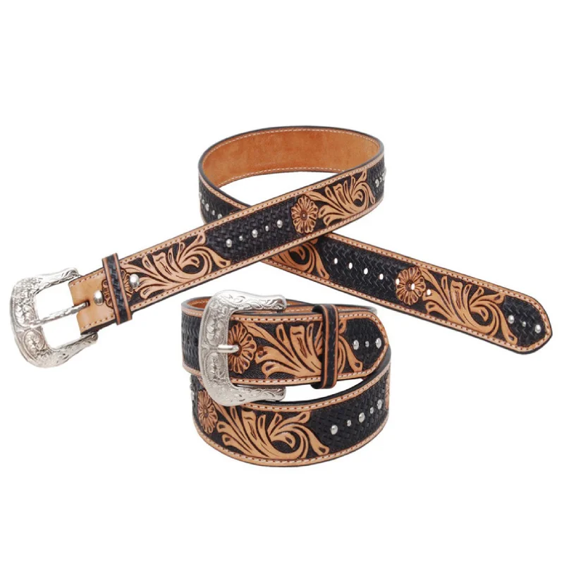 Western Fashion Men's Basketweave & Nail Head Belt