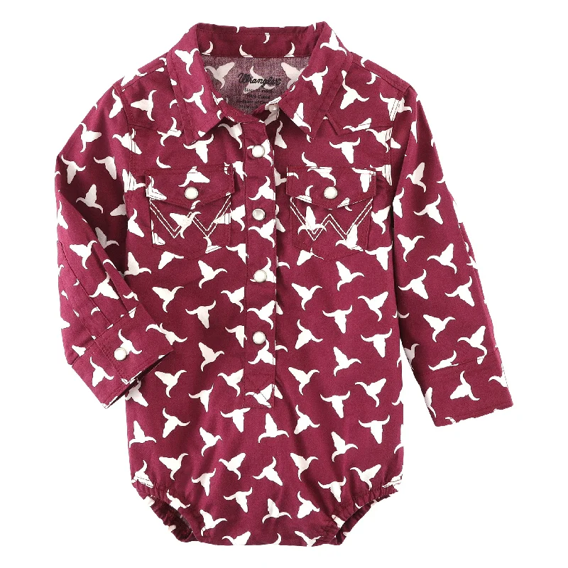 Wrangler Infant Burgandy Steer Bodysuit