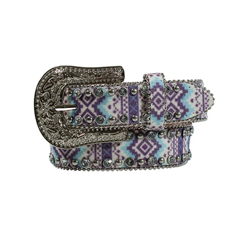 Angel Ranch Girl's Glitter Multi Aztec Belt