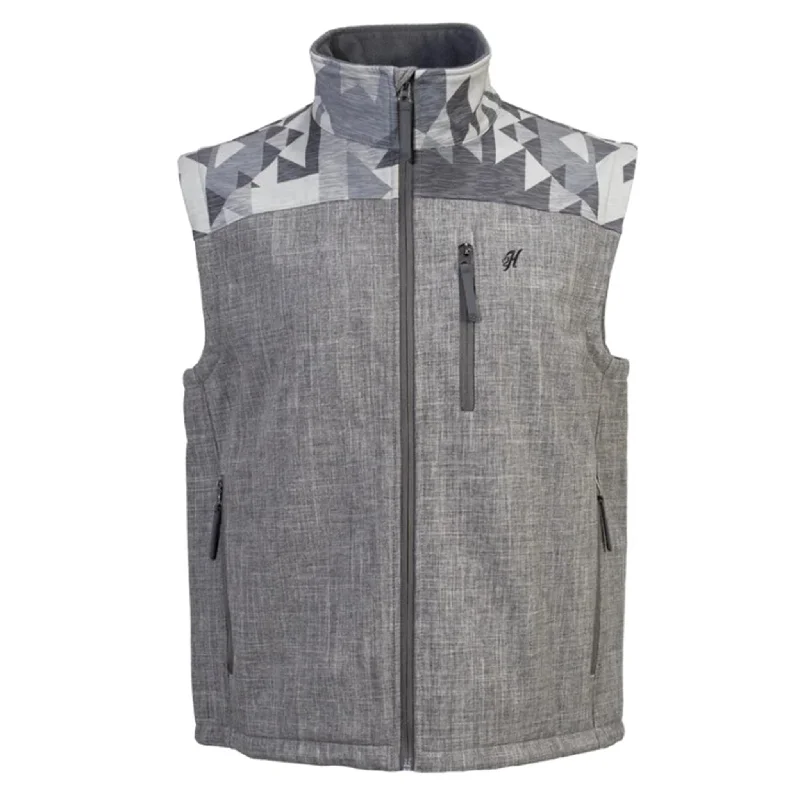 Hooey Men's Grey/Aztec Softshell Vest