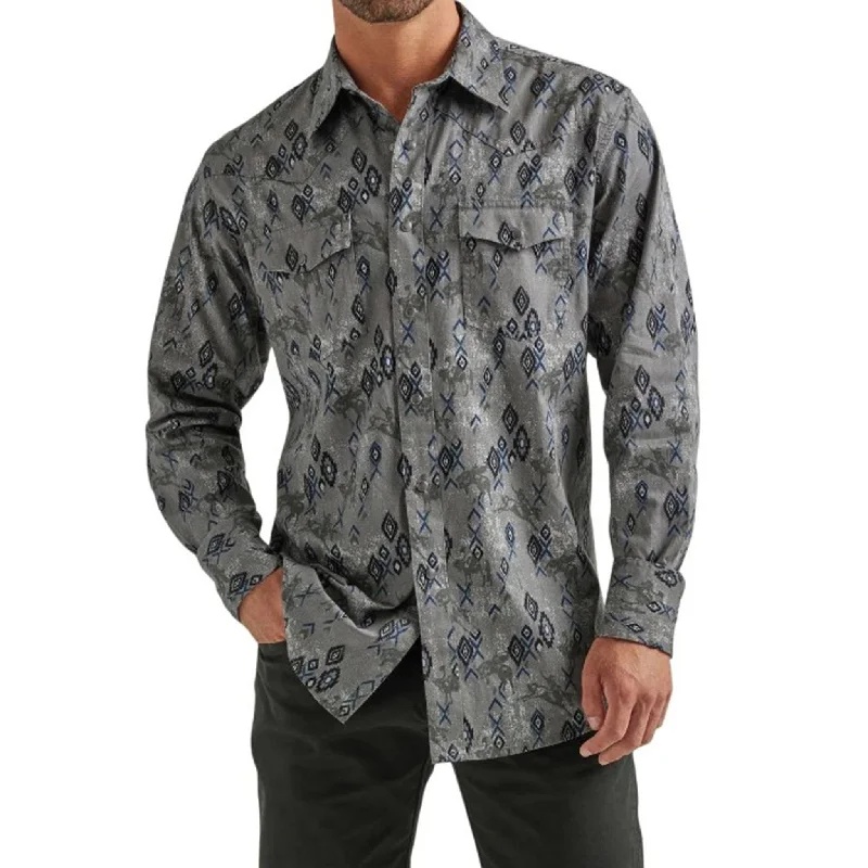 Wrangler Men's Grey Aztec Shirt