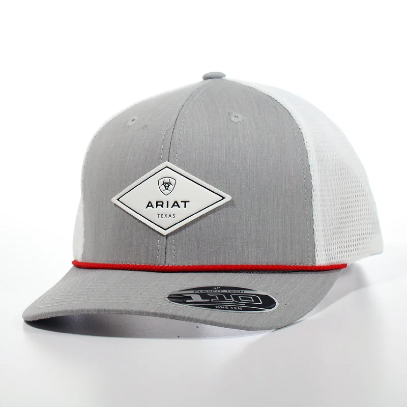 Ariat Grey & Red & White Diamond Cap