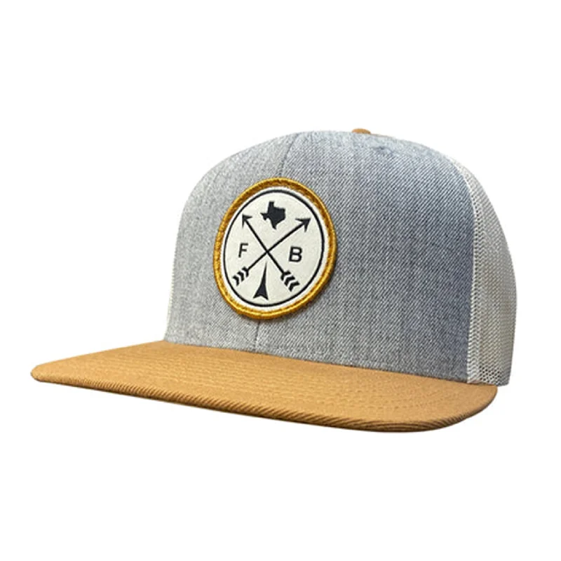 Fast Back Heather Grey & Gold Flat Brim Cap