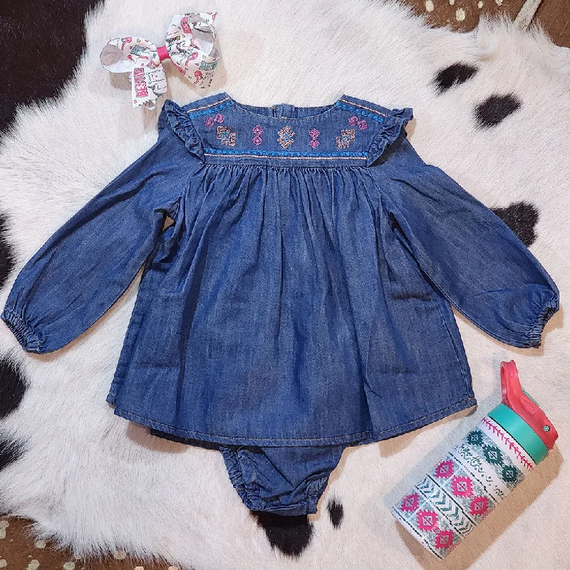 Wrangler Infant Embroidered Denim Dress