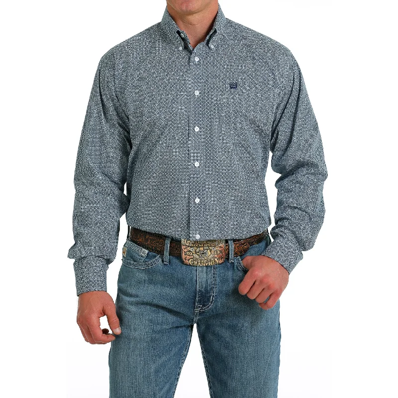 Cinch Men's Light Plus Geometric Print Long Sleeve Shirt