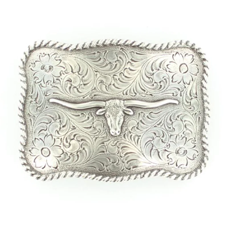 Nocona Men's Rectangle Longhorn Buckle