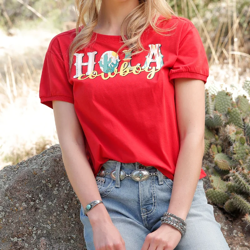 Cruel Denim Women's Red Hola Cowboy Tee