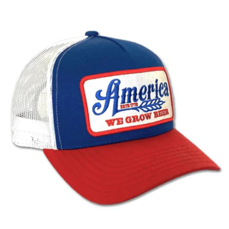 Rural Cloth Red White & Blue We Grow Beer Cap