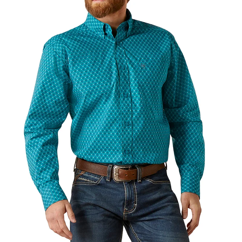 Ariat Men's Teal Diamond Print Shirt