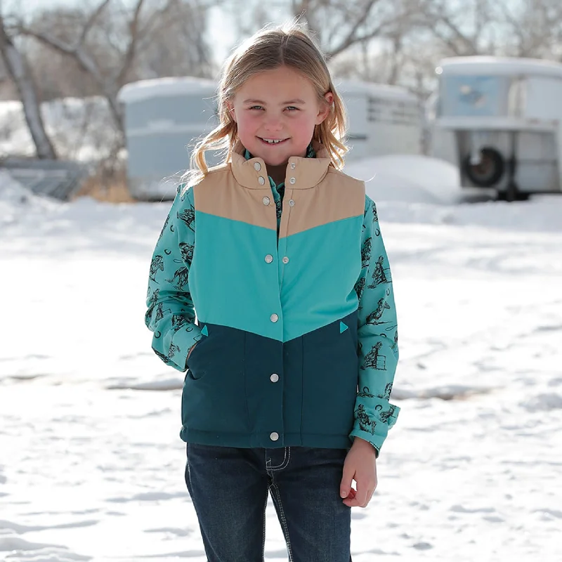 Cruel Girl Kids Teal Puffer Vest