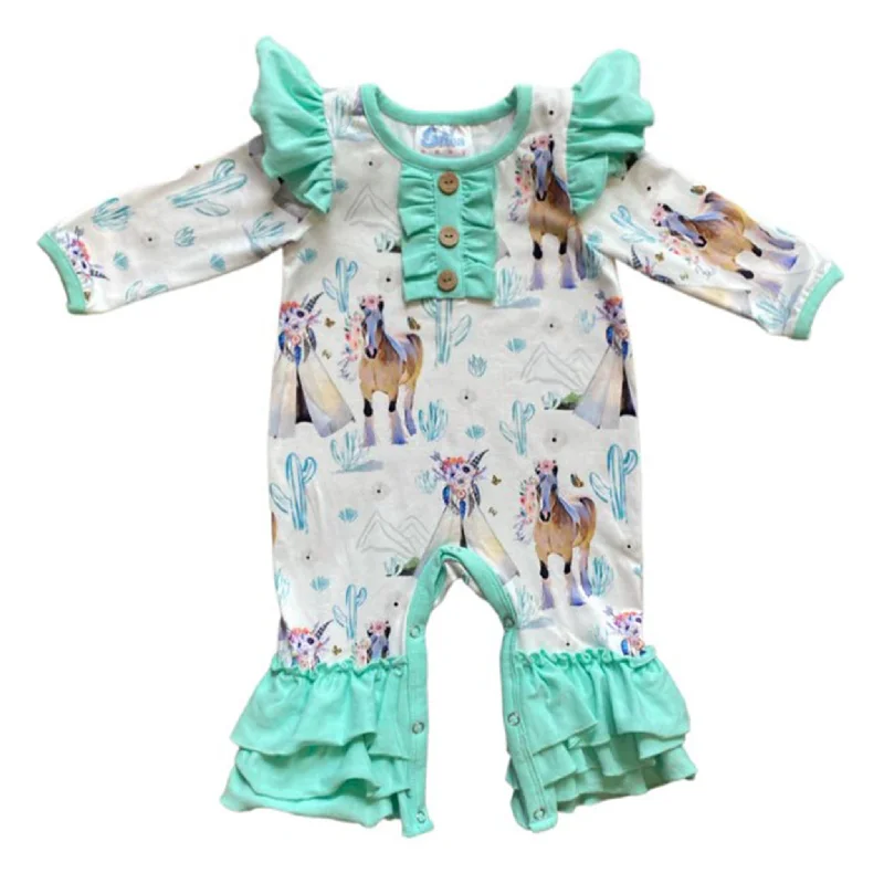 Shea Baby Teepee Ruffle Long Sleeve Romper