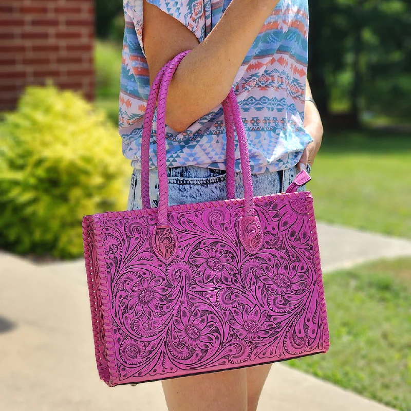 American Darling Fully Tooled Pink Tote