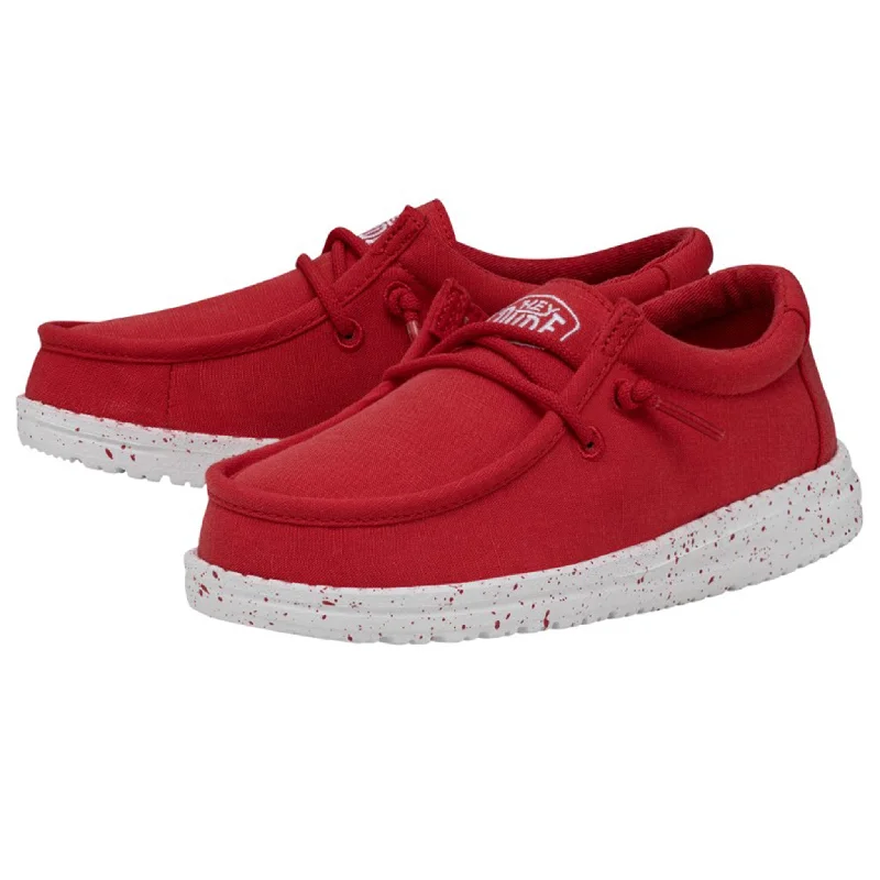 Hey Dude Wally Youth Slub Canvas Red